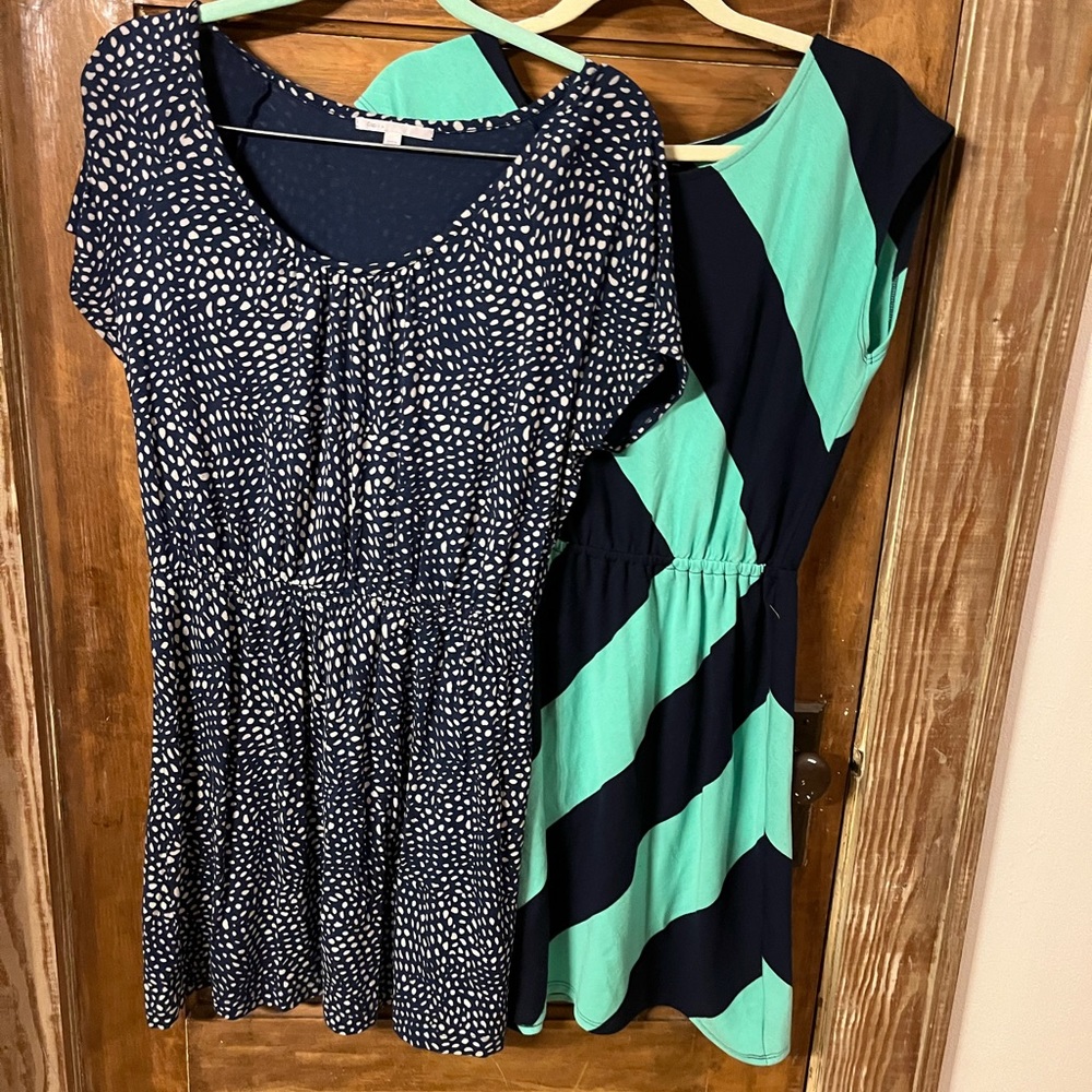 2 gap size m dresses - soft, comfy fit - 1 animal print 1 large stripes